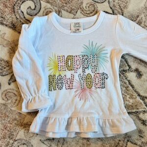 Happy New Year Ruffle Long Sleeve